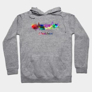 Stockholm skyline in watercolor Hoodie